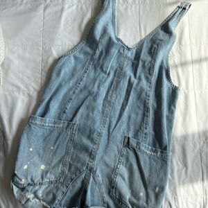 Free People Denim Sleeveless Romper